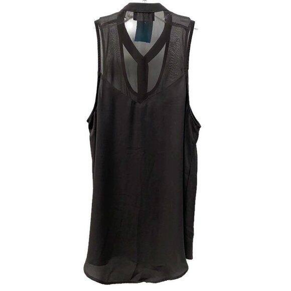 ASTR Gray Collar Sheer-Panel Tank Top - Picture 2 of 2